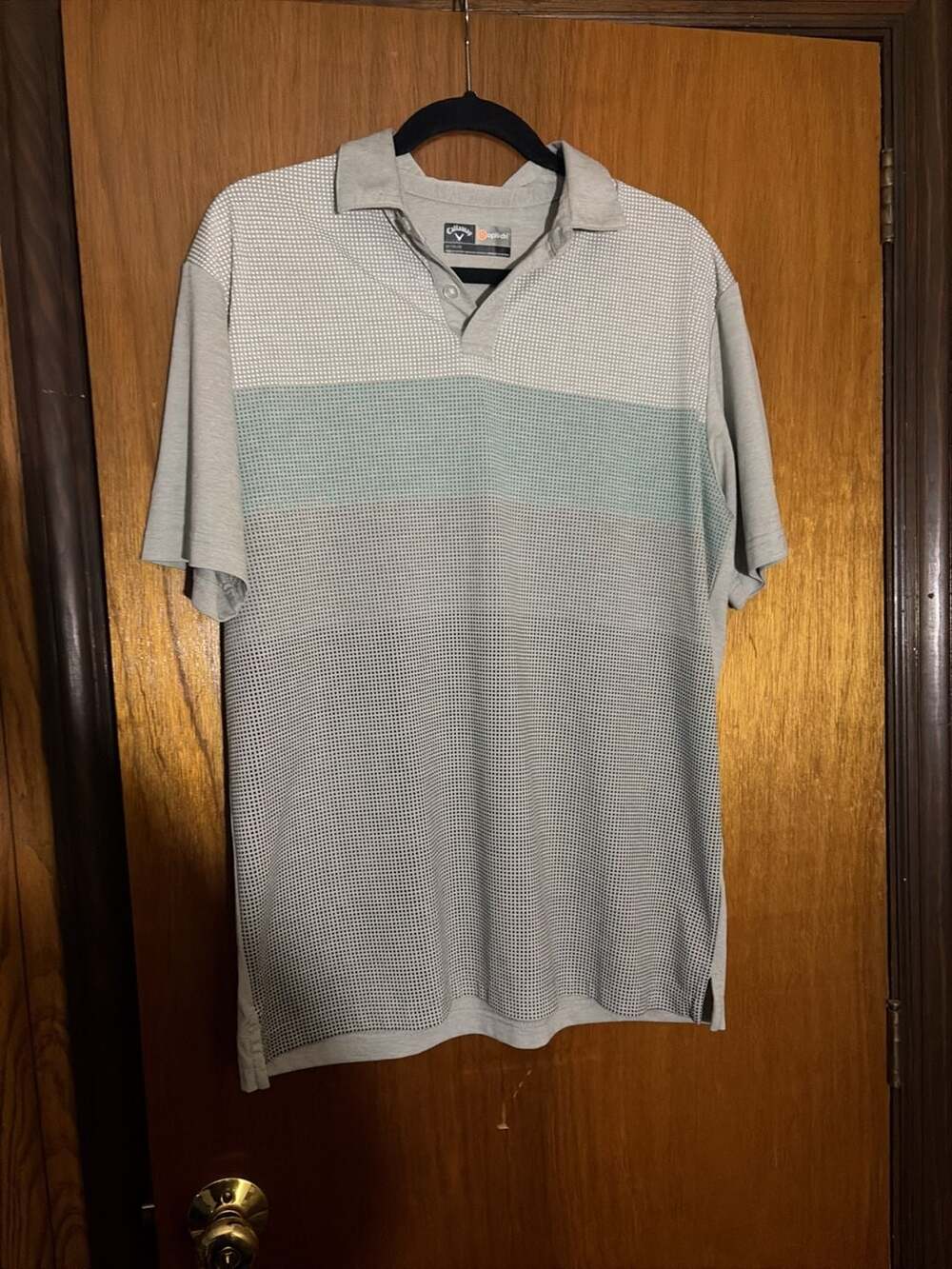 Callaway Golf Polo Shirt Size M Gray Geometric Opti-Dri